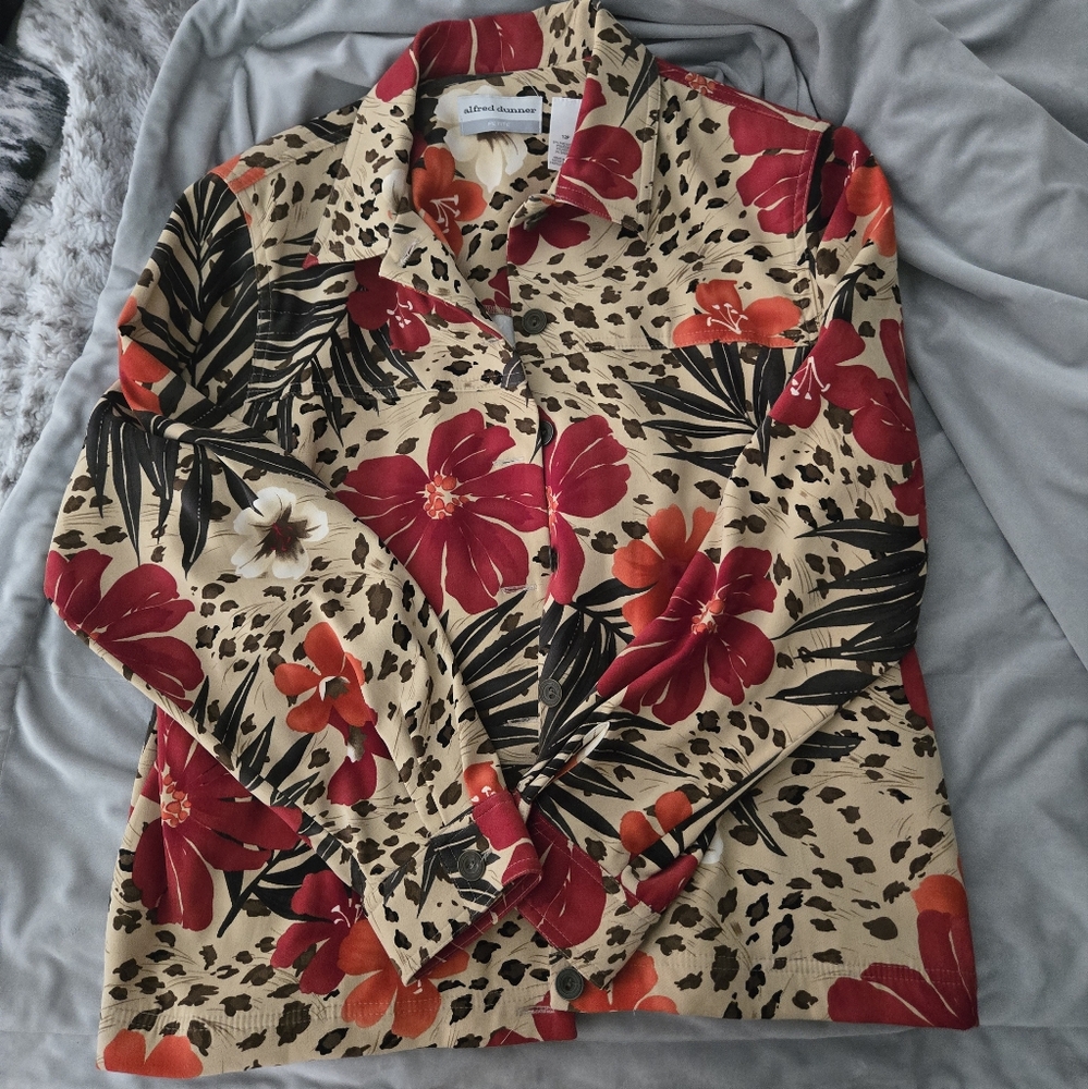 Floral Leopard Print Blazer